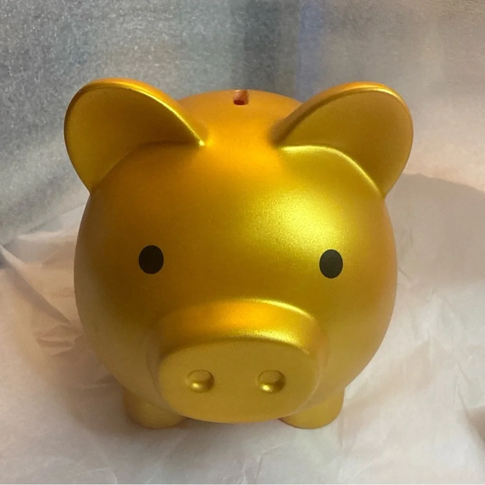 Gold plastic Piggy Bank